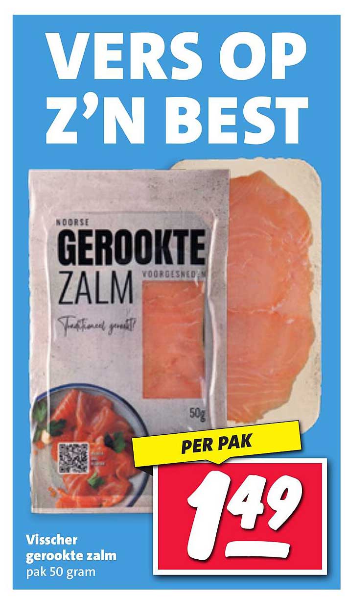 Visscher gerookte zalm pak 50 gram