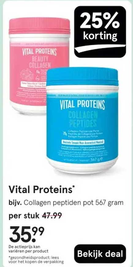 Vital Proteins bijv. Collagen peptiden pot 567 gram