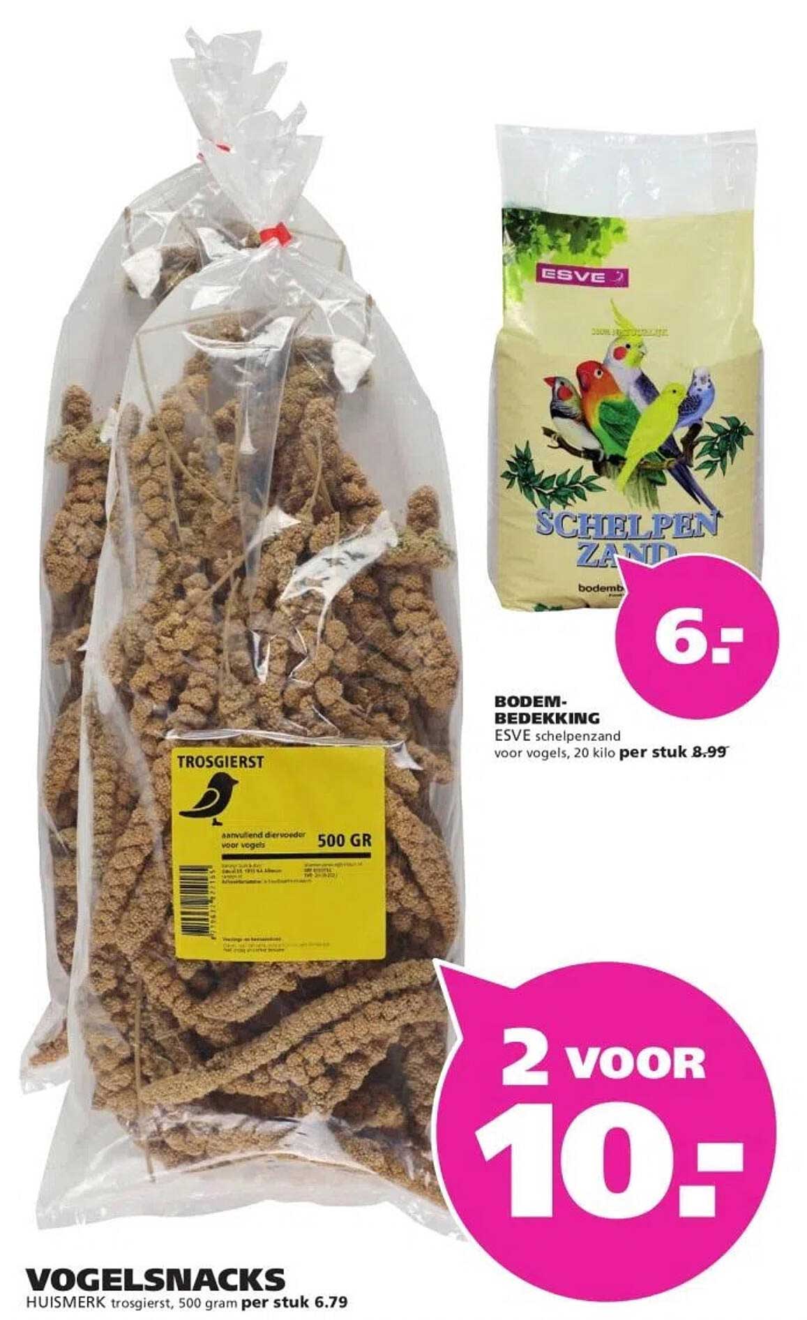 VOGELSNACKS HUISMERK trosgierst, 500 gram per stuk 6.79