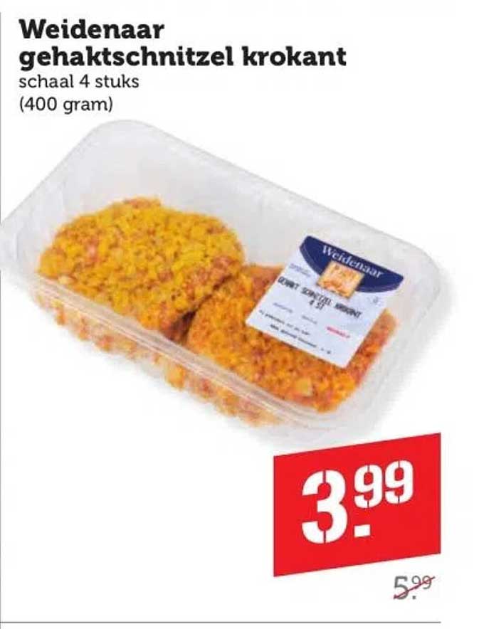 Weidenaar gehaktschnitzel krokant