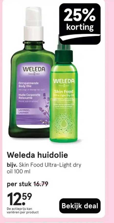 Weleda huidolie bijv. Skin Food Ultra-Light dry oil 100 ml