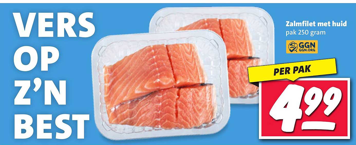 Zalmfilet met huid pak 250 gram