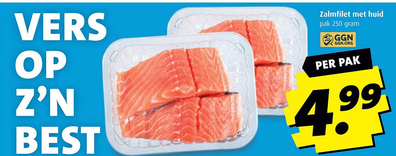 Zalmfilet met huid pak 250 gram