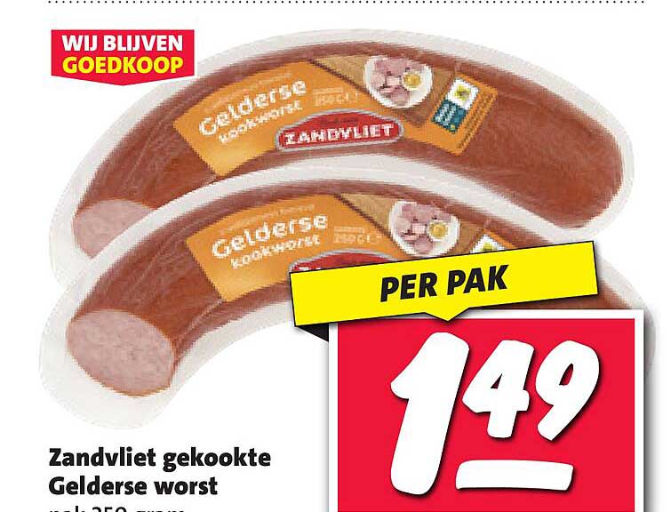 Zandvliet gekookte Gelderse worst