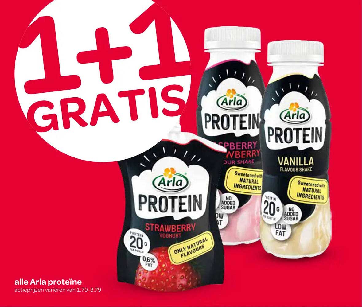 alle Arla proteïne 1+1 gratis