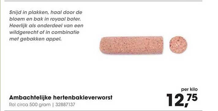 Ambachtelijke hertenbakkleverworst