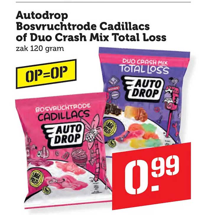 Autodrop Bosvruchtrodel Cadillacs of Duo Crash Mix Total Loss zak 120 gram OP=OP
