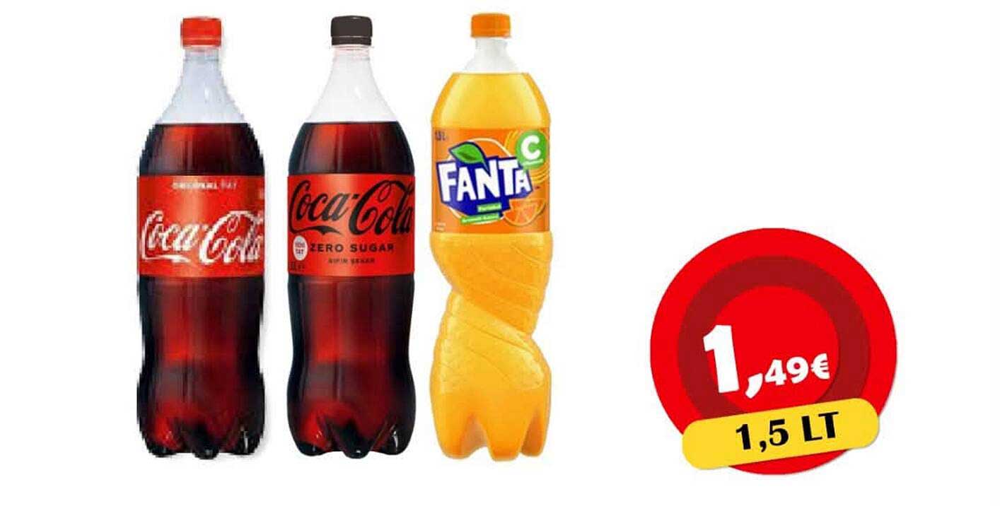 Coca-Cola, Coca-Cola Zero Sugar of Fanta 1,5 lt