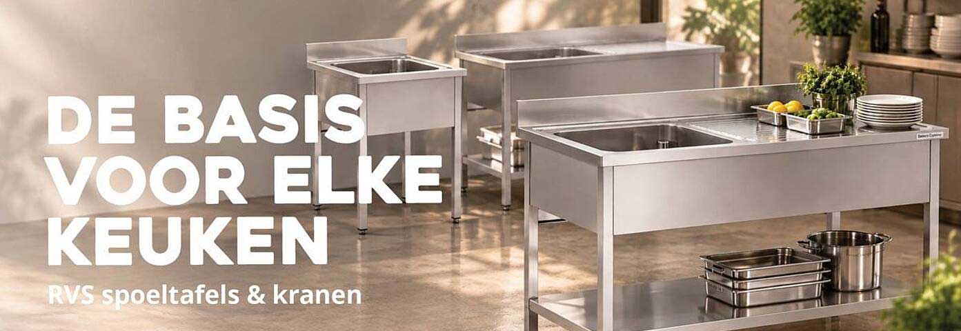 DE BASIS VOOR ELKE KEUKEN RVS spoeltafels & kranen