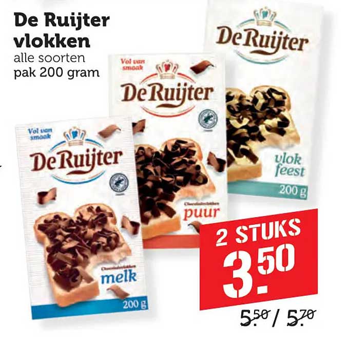 De Ruijter vlokken alle soorten pak 200 gram 2 stuks