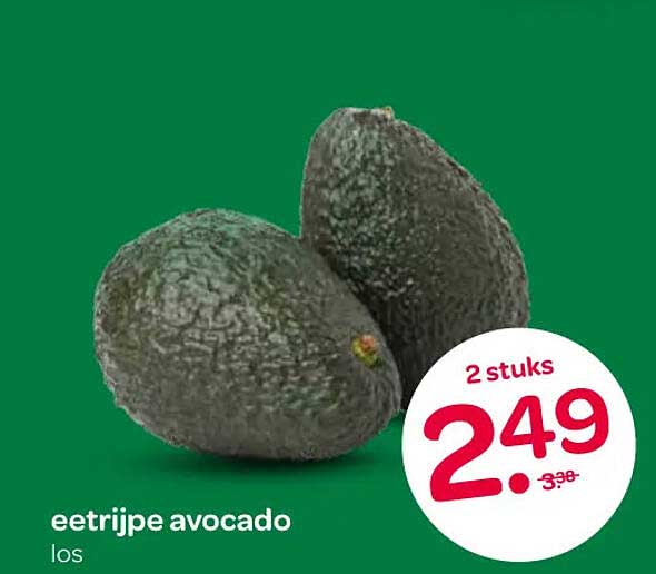 eetrijpe avocado los 2 stuks