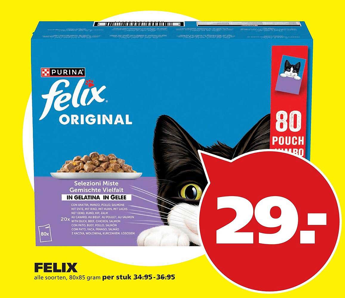 FELIX alle soorten, 80x85 gram per stuk 34.95-36.95