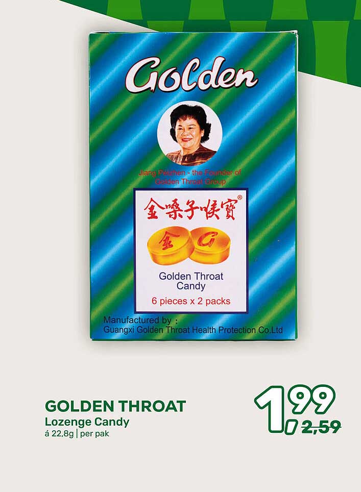 GOLDEN THROAT Lozenge Candy à 22,8g | per pak