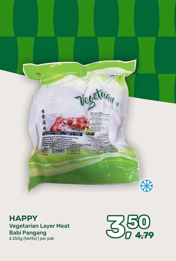 HAPPY Vegetarian Layer Meat Babi Pangang á 250g (Netto) | per pak