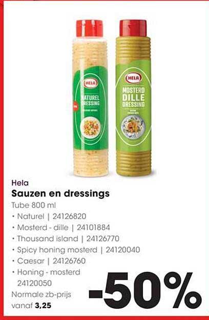 Hela Sauzen en dressings -50%