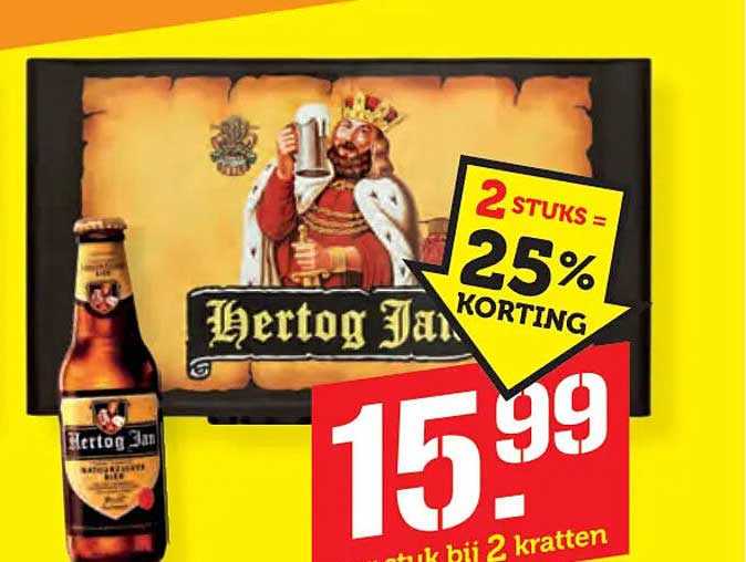 Hertog Jan 2 stuks = 25% korting