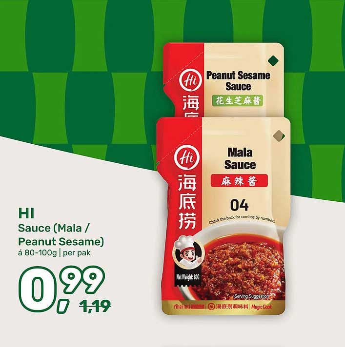 HI Sauce (Mala / Peanut Sesame) á 80-100g | per pak