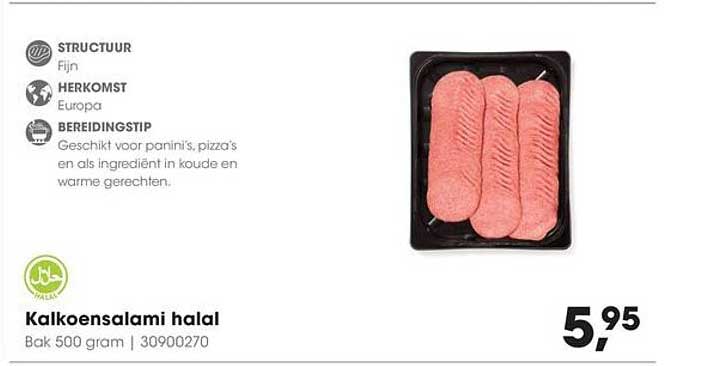 Kalkoensalami halal