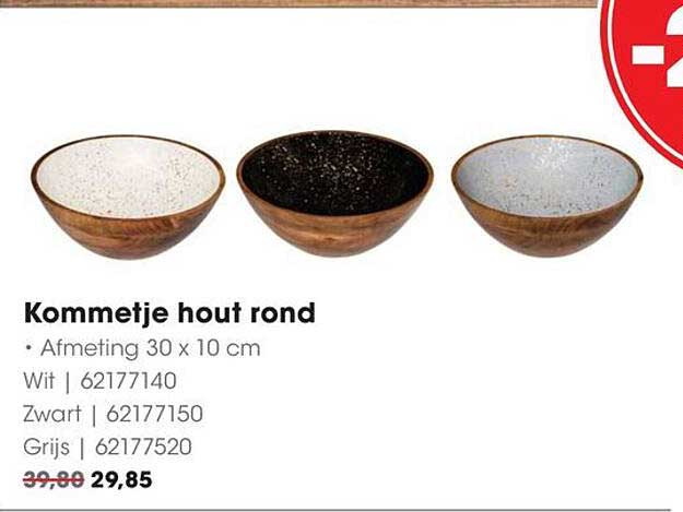 Kommetje hout rond