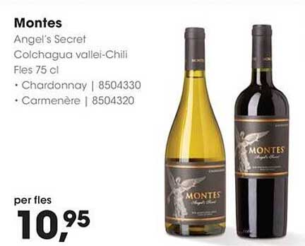 Montes Angel's Secret Colchagua valley-Chili Fles 75 cl • Chardonnay | 8504330 • Carménère | 8504320