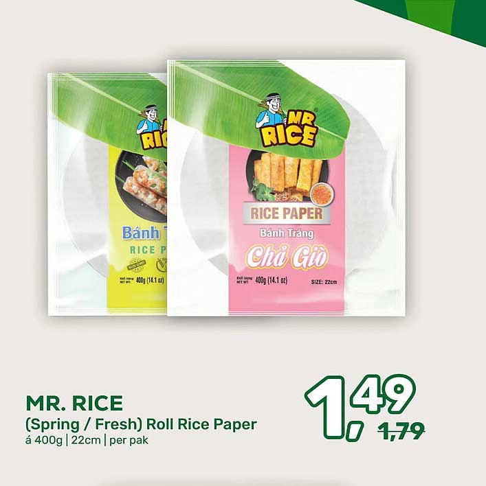 MR. RICE (Spring / Fresh) Roll Rice Paper á 400g | 22cm | per pak
