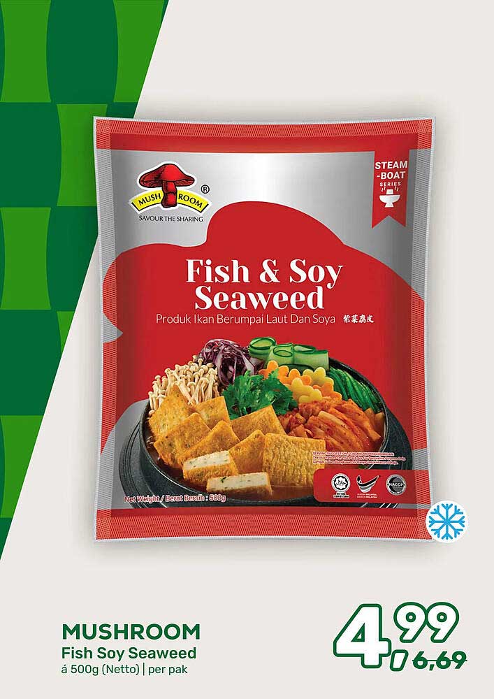 MUSHROOM Fish Soy Seaweed à 500g (Netto) | per pak