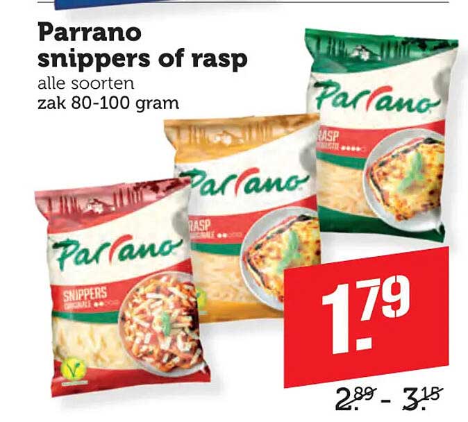 Parrano snippers of rasp alle soorten zak 80-100 gram