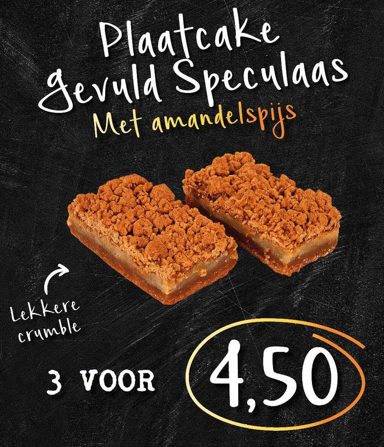 Plaatcake gevuld speculaas met amandelspijs