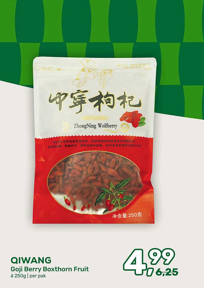 QIWANG Goji Berry Boxthorn Fruit á 250g | per pak