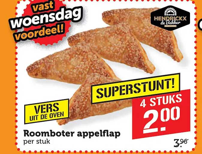 Roomboter appelflap per stuk SUPERSTUNT! 4 STUKS