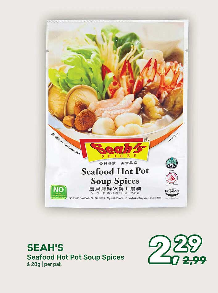 SEAH'S Seafood Hot Pot Soup Spices á 28g | per pak