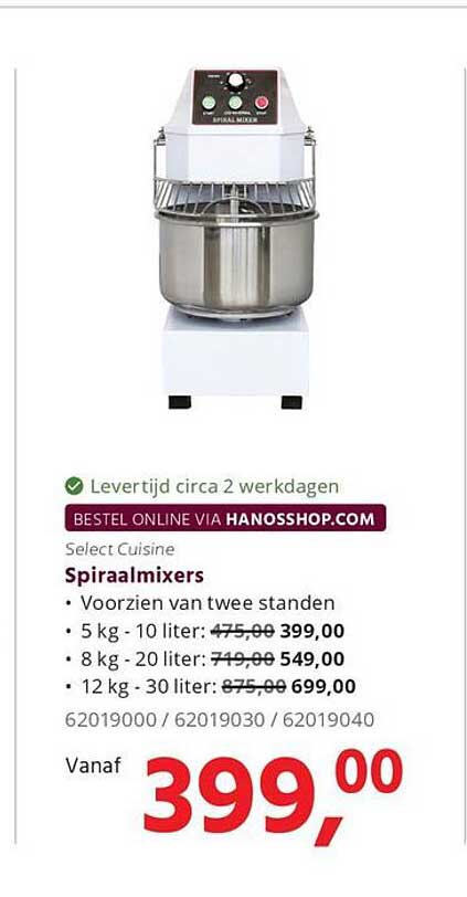 Select Cuisine Spiraalmixers