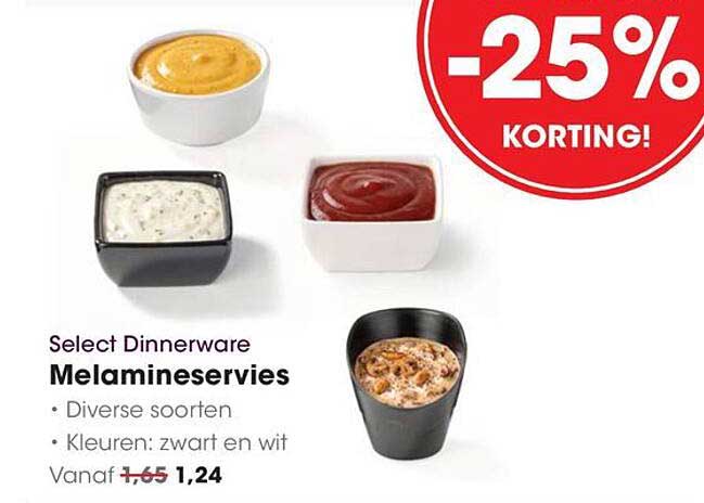 Select Dinnerware Melamineservies -25% KORTING!
