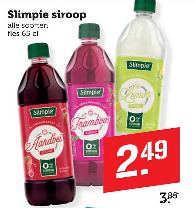 Slimpie siroop alle soorten fles 65 cl