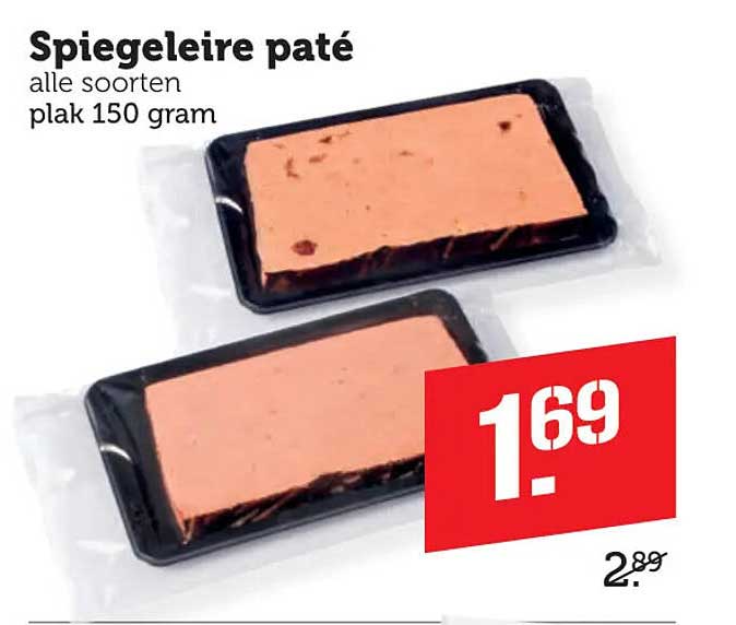 Spiegeleié pate alle soorten plak 150 gram