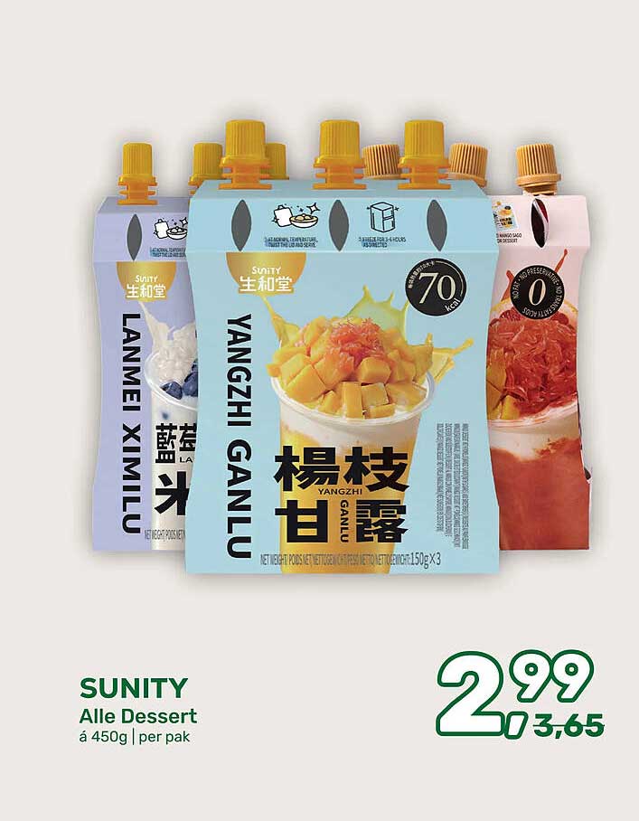 SUNITY Alle Dessert á 450g | per pak