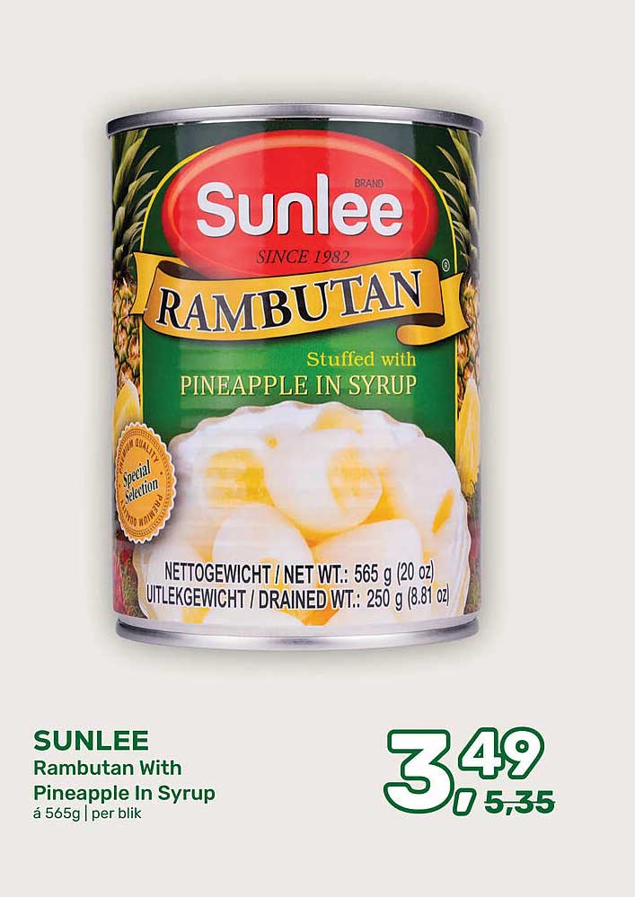 SUNLEE Rambutan With Pineapple In Syrup