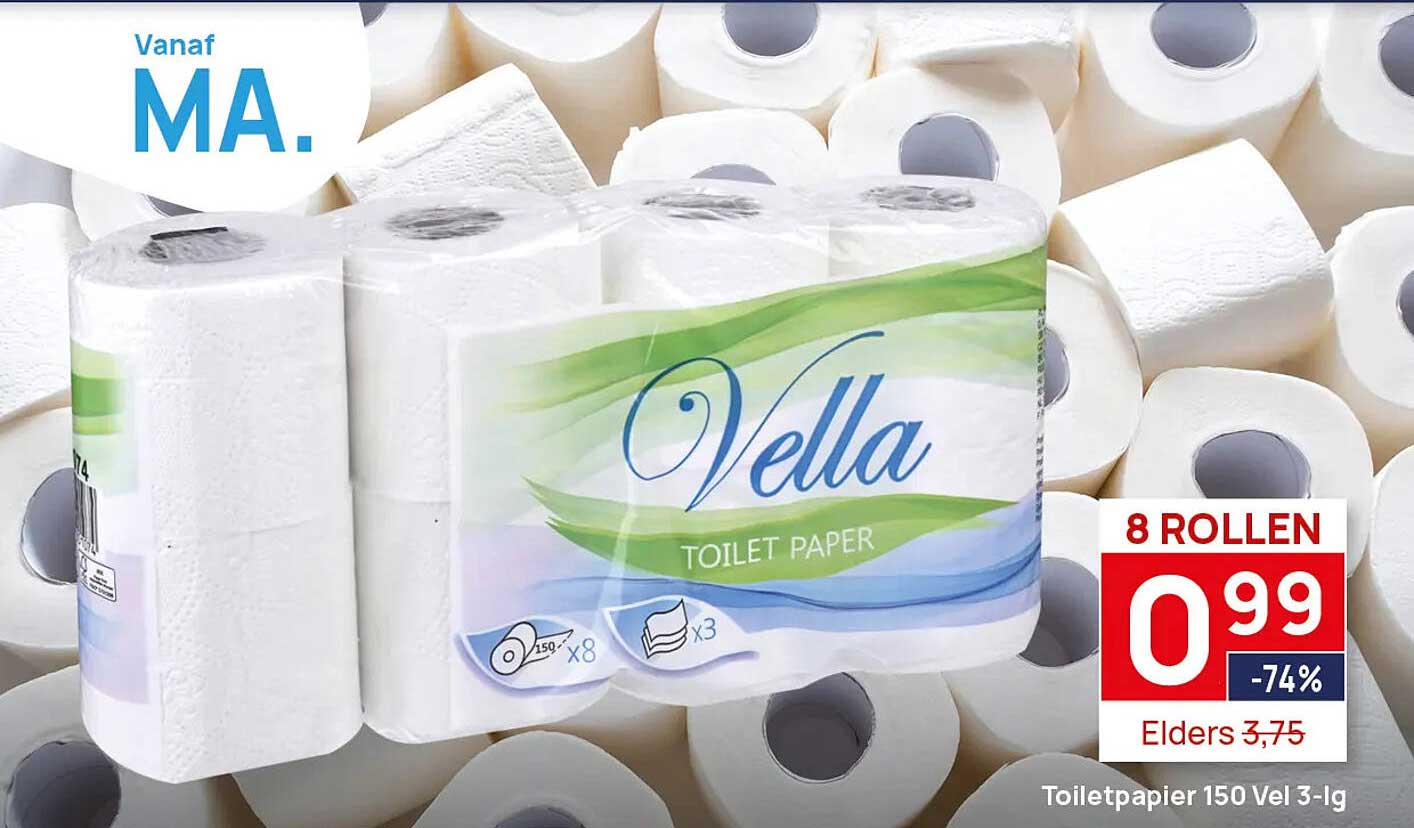 Toiletpapier 150 Vel 3-lg