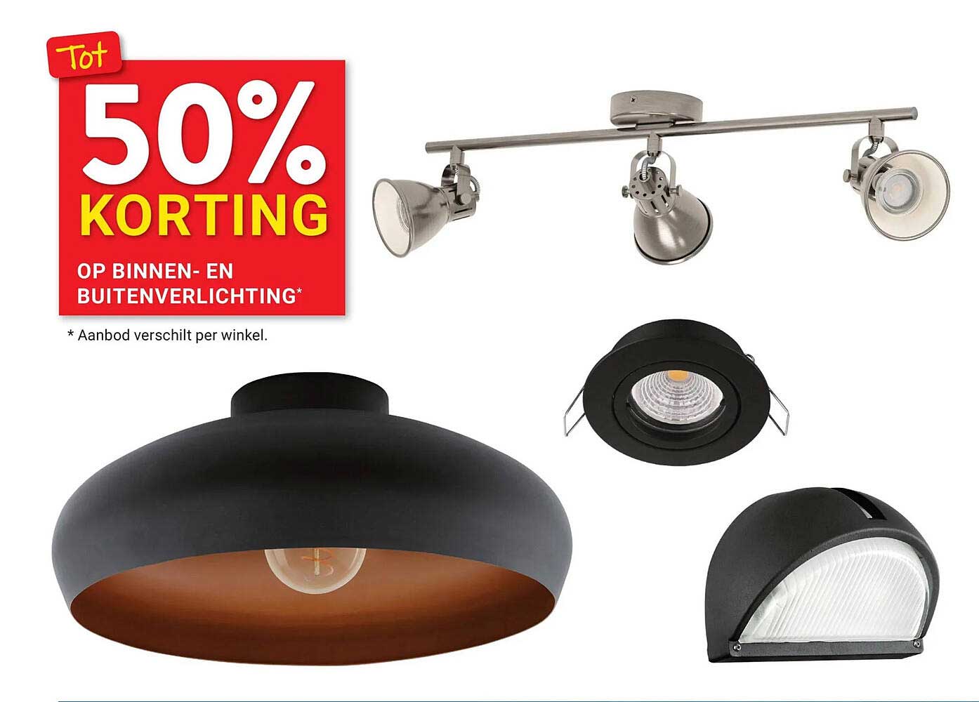 Tot 50% korting op binnen- en buitenverlichting