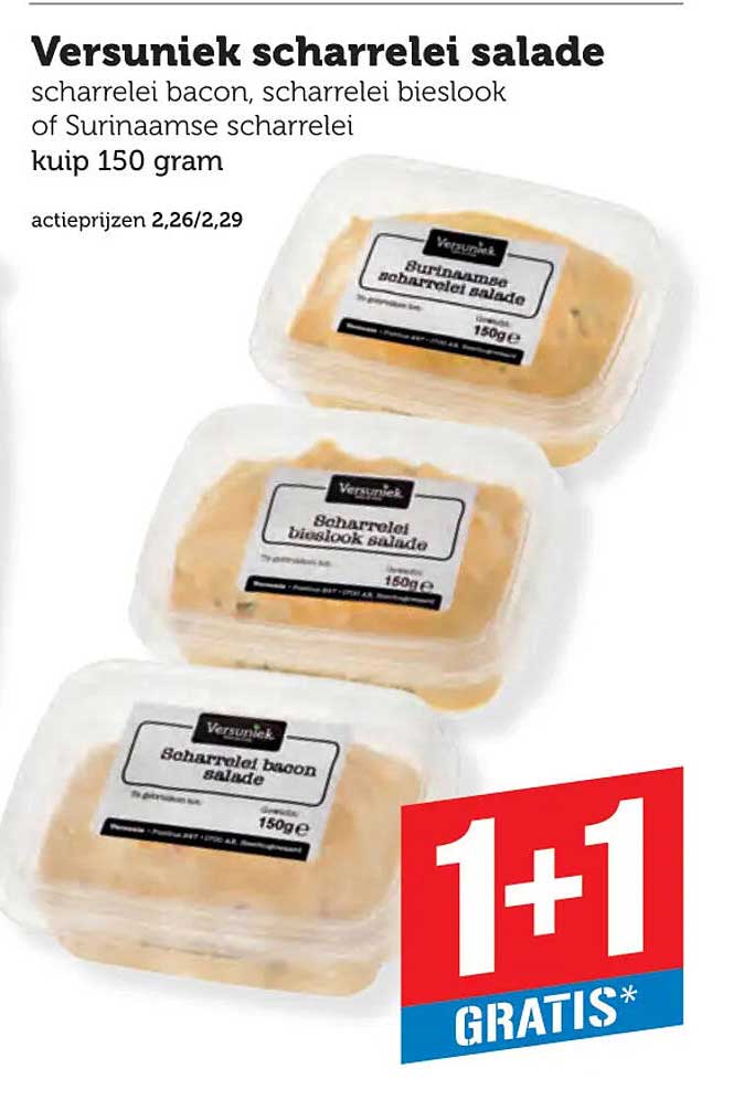 Versuniék scharrelei salade 1+1 gratis