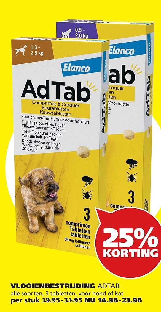 Vlooienbestrijding AdTab 25% Korting