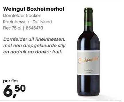 Weingut Boxheimerhof Dornfelder trocken Rheinhessen - Duitsland Fles 75 cl | 8545470
