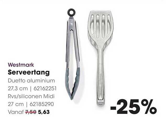 Westmark Servertang Duetto aluminium Rvs/siliconen Midi -25%