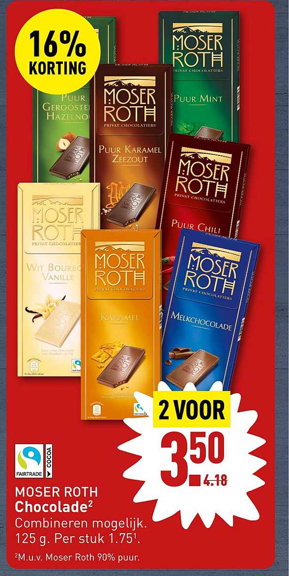 Moser Roth Chocolade aanbieding bij ALDI