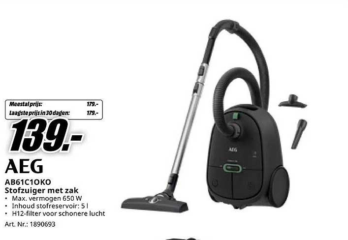AEG AB61C10KO Stofzuiger met zak
