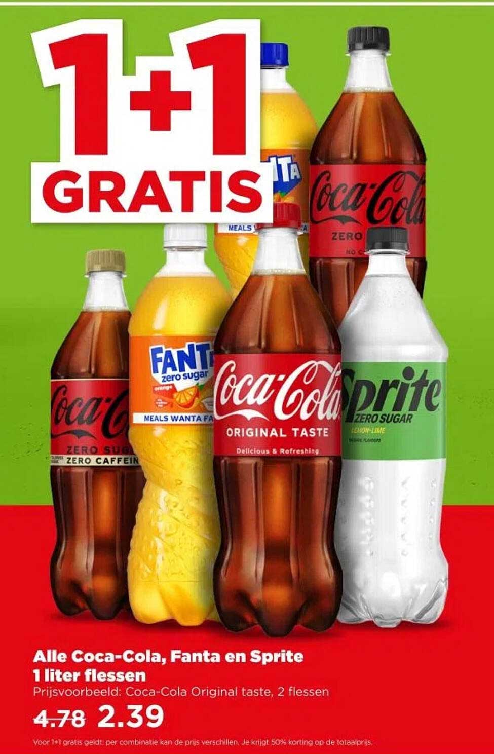 Alle Coca-Cola, Fanta en Sprite 1 liter flessen