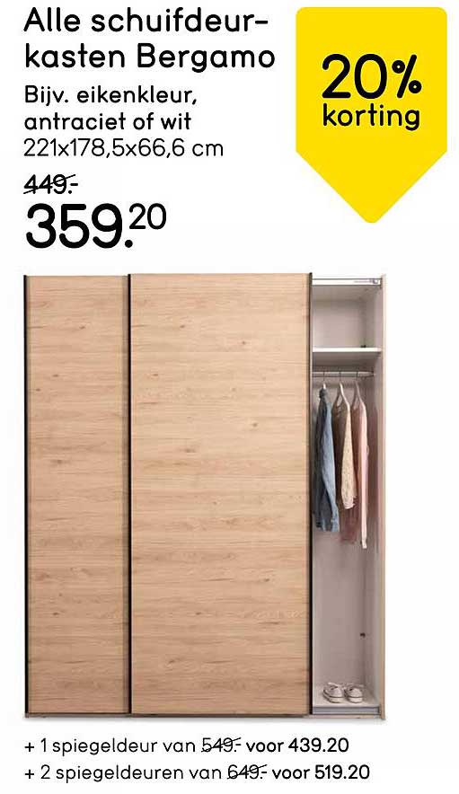 Alle schuifdeurkasten Bergamo