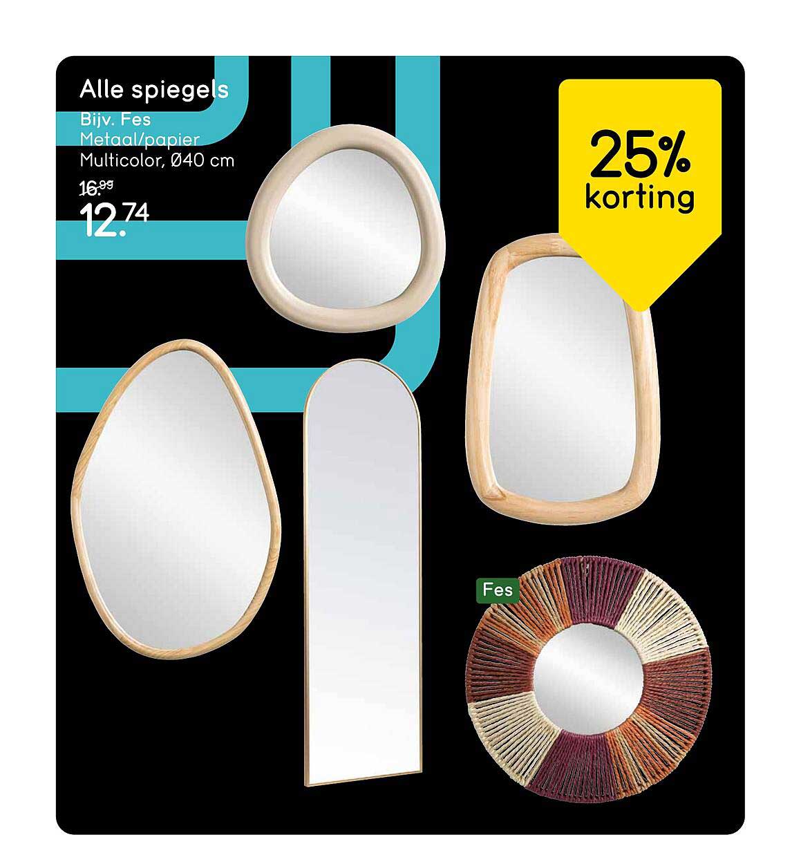 Alle spiegels 25% korting