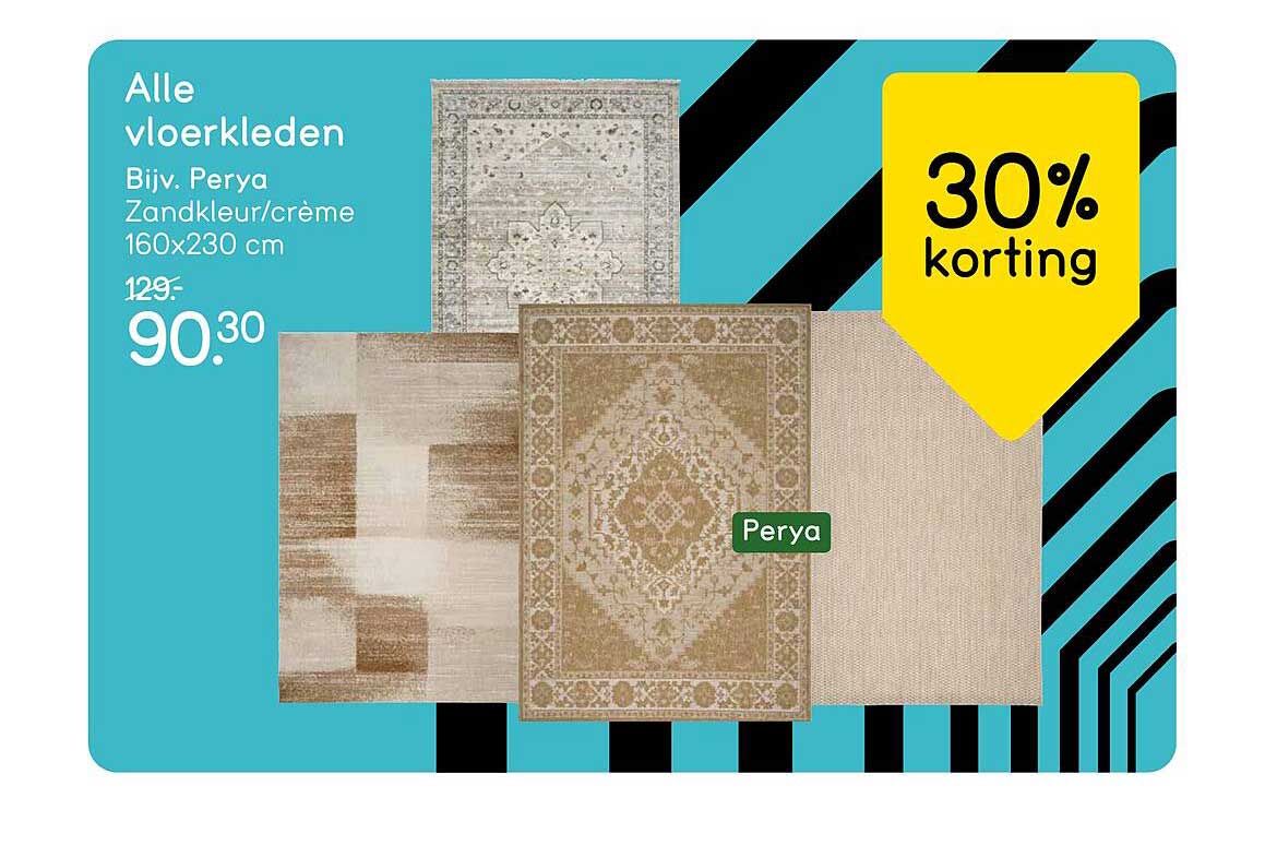 Alle vloerkleden Bijv. Perya Zandkleur/crème 160x230 cm