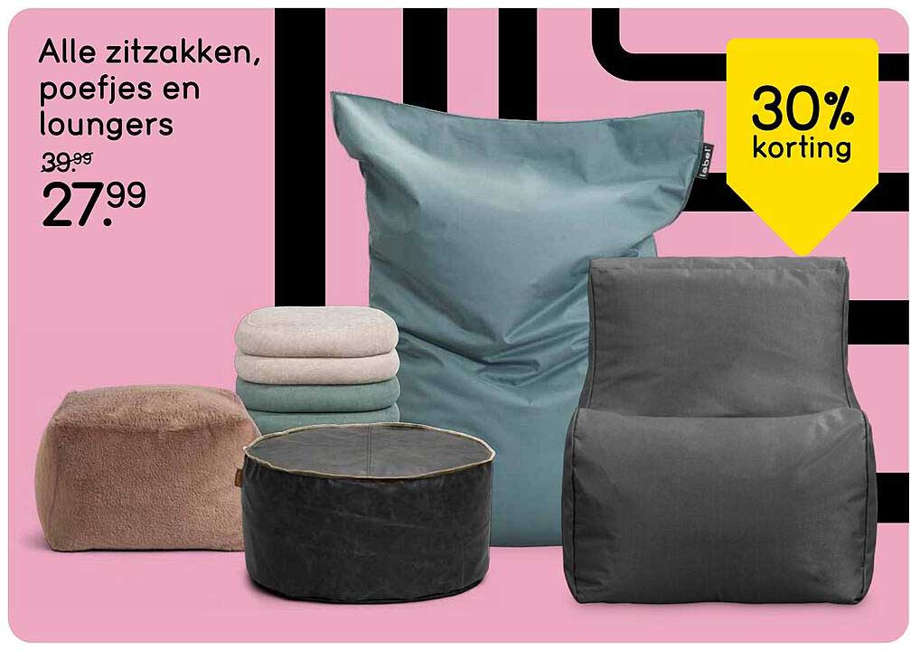 Alle zitzakken, poefjes en loungers